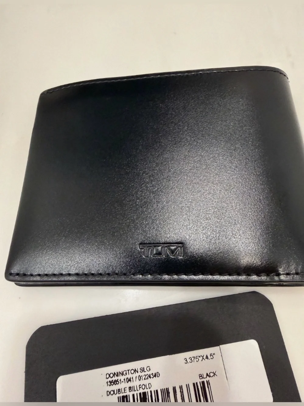 NEW Tumi DONINGTON Double Billfold Wallet - 100% BLACK LEATHER